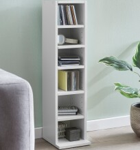 CD-Regal >WL5.336< in Weiß, Holzwerkstoff - 21x91x20cm (BxHxT)