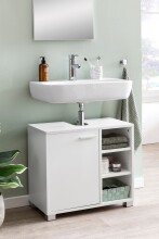 Waschbeckenunterschrank >WL5.341< in Weiß, Holzwerkstoff - 60x55x32cm (BxHxT)