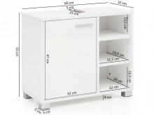 Waschbeckenunterschrank >WL5.341< in Weiß, Holzwerkstoff - 60x55x32cm (BxHxT)