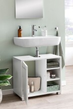 Waschbeckenunterschrank >WL5.341< in Weiß, Holzwerkstoff - 60x55x32cm (BxHxT)