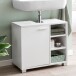 Waschbeckenunterschrank >WL5.341< in Weiß, Holzwerkstoff - 60x55x32cm (BxHxT)