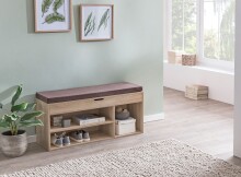 Schuhbank >WL5.344< in Sonoma Eiche Deko, Holzwerkstoff - 104x51x32cm (BxHxT)