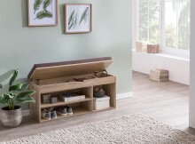 Schuhbank >WL5.344< in Sonoma Eiche Deko, Holzwerkstoff - 104x51x32cm (BxHxT)
