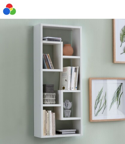 Hängeregal >WL5.334< in Weiß oder sonoma Eiche Dekor - 36x90x15cm (BxHxT)