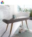 Sitzbank >WL5.330< in Grau oder beige, Baumwolle / Massivholz - 117x51x38cm (LxHxT)