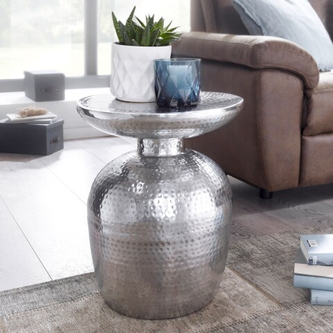 Beistelltisch >WL5.442< in Silber, Aluminium - 46x36cm (HxD)