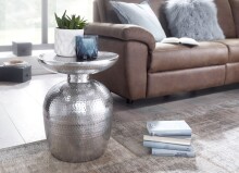 Beistelltisch >WL5.442< in Silber, Aluminium - 46x36cm (HxD)