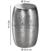 Beistelltisch >WL5.457< in Silber, Aluminium - 49x30cm (HxD)