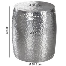 Beistelltisch >WL5.469< in Silber, Aluminium - 49x42cm (HxD)