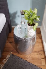 Beistelltisch >WL5.469< in Silber, Aluminium - 49x42cm (HxD)