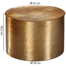 Couchtisch >WL5.483< in goldfarbig, Aluminium - 40x61cm (HxD)