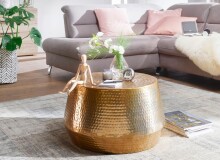 Couchtisch >WL5.495< in goldfarbig, Aluminium - 36x60cm (HxD)