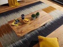 Couchtisch >WL5.524< in Akazie, Massivholz / Metall - 115x25x58cm (BxHxT)