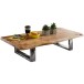Couchtisch >WL5.524< in Akazie, Massivholz / Metall - 115x25x58cm (BxHxT)