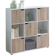 Standregal >MASSA< in Weiß / Sonoma Eiche Dekor - 89x91x29 (BxHxT)