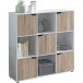 Standregal >MASSA< in Weiß / Sonoma Eiche Dekor - 89x91x29 (BxHxT)