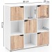 Standregal >MASSA< in Weiß / Sonoma Eiche Dekor - 89x91x29 (BxHxT)