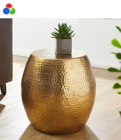 Beistelltisch >WL5.468< in silber oder goldfarbig, Aluminium - 42x42cm (HxD)