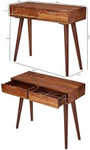Schreibtisch >WL5.577< in Sheesham, Massivholz - 90x76x36cm (BxHxT)