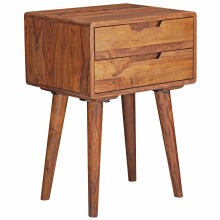 Nachtkommode >WL5.578< in Sheesham, Massivholz - 47x66x36cm (BxHxT)