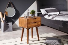 Nachtkommode >WL5.578< in Sheesham, Massivholz - 47x66x36cm (BxHxT)