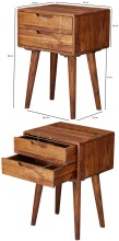 Nachtkommode >WL5.578< in Sheesham, Massivholz - 47x66x36cm (BxHxT)