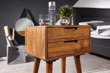 Nachtkommode >WL5.578< in Sheesham, Massivholz - 47x66x36cm (BxHxT)