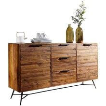 Sideboard >NISHAN< in Sheesham, Massivholz - 160x88x40cm (BxHxT)