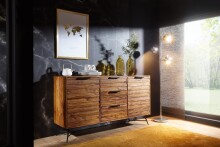Sideboard >NISHAN< in Sheesham, Massivholz - 160x88x40cm (BxHxT)