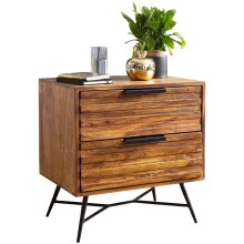 Nachtkommode >NISHAN< in Sheesham, Massivholz - 85x60x40cm (BxHxT)