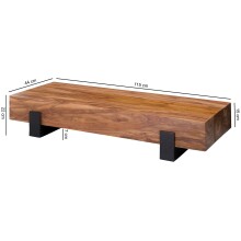 Couchtisch >WL5.597< in Sheesham, Massivholz - 115x22x44cm (BxHxT)