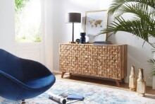 Sideboard >REWA< in Akazie, Massivholz - 140x79x40cm (BxHxT)