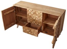 Sideboard >REWA< in Akazie, Massivholz - 140x79x40cm (BxHxT)