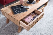 Couchtisch >REWA< in Akazie, Massivholz - 95x35x50cm (BxHxT)