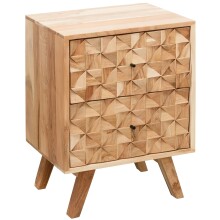 Nachtkommode >REWA< in Akazie, Massivholz - 44x61x35cm (BxHxT)