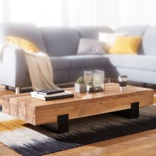 Couchtisch >WL5.602< in Akazie, Massivholz -...