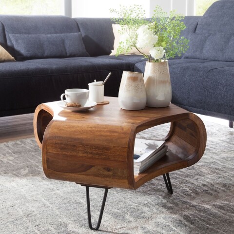 Couchtisch >WL5.603< in Sheesham, Massivholz - 55x38x55cm (BxHxT)