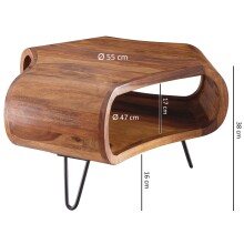 Couchtisch >WL5.603< in Sheesham, Massivholz - 55x38x55cm (BxHxT)