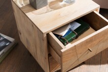 Nachtkommode >SIKAR< in Mango, Massivholz - 40x56x40cm (BxHxT)