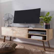 Lowboard >SIKAR< in Mango, Massivholz - 145x47x35cm...