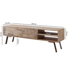 Lowboard >SIKAR< in Mango, Massivholz - 145x47x35cm (BxHxT)