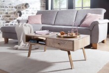 Couchtisch >SIKAR< in Mango, Massivholz - 95x42x50cm (BxHxT)
