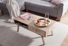 Couchtisch >SIKAR< in Mango, Massivholz - 95x42x50cm (BxHxT)