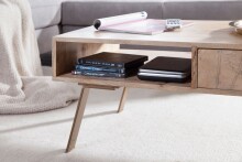 Couchtisch >SIKAR< in Mango, Massivholz - 95x42x50cm (BxHxT)