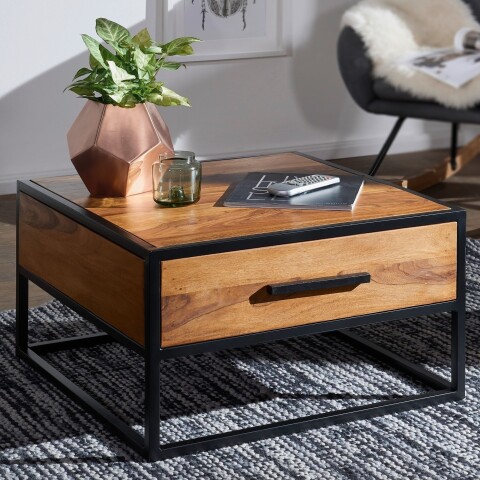 Couchtisch >WL5.623< in Sheesham, Massivholz - 65x38x65cm (BxHxT)