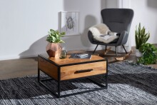 Couchtisch >WL5.623< in Sheesham, Massivholz - 65x38x65cm (BxHxT)