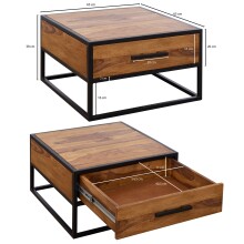 Couchtisch >WL5.623< in Sheesham, Massivholz - 65x38x65cm (BxHxT)
