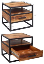 Nachttisch >WL5.624< in Sheesham, Massivholz - 50x45x45cm (BxHxT)