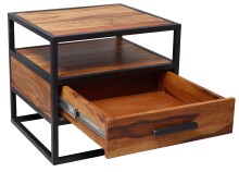 Nachttisch >WL5.624< in Sheesham, Massivholz - 50x45x45cm (BxHxT)