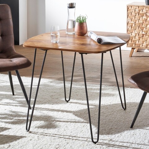 Esstisch >WL5.627< in Sheesham, Massivholz - 80x76x80cm (BxHxT)